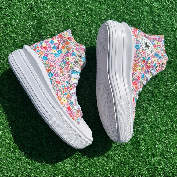 Converse Chuck Taylor All Star Move Hi Mini Flowers - Picture 10 of 14